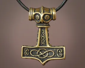 Handmade Viking Norse Thors Hammer Mjolnir Thor Pendant Necklace Jewery For Men And Women With Adjustable String