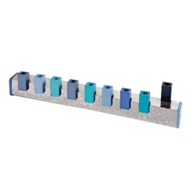 Hanukkah Menorah - Sqaures   Hammer Work - Blue