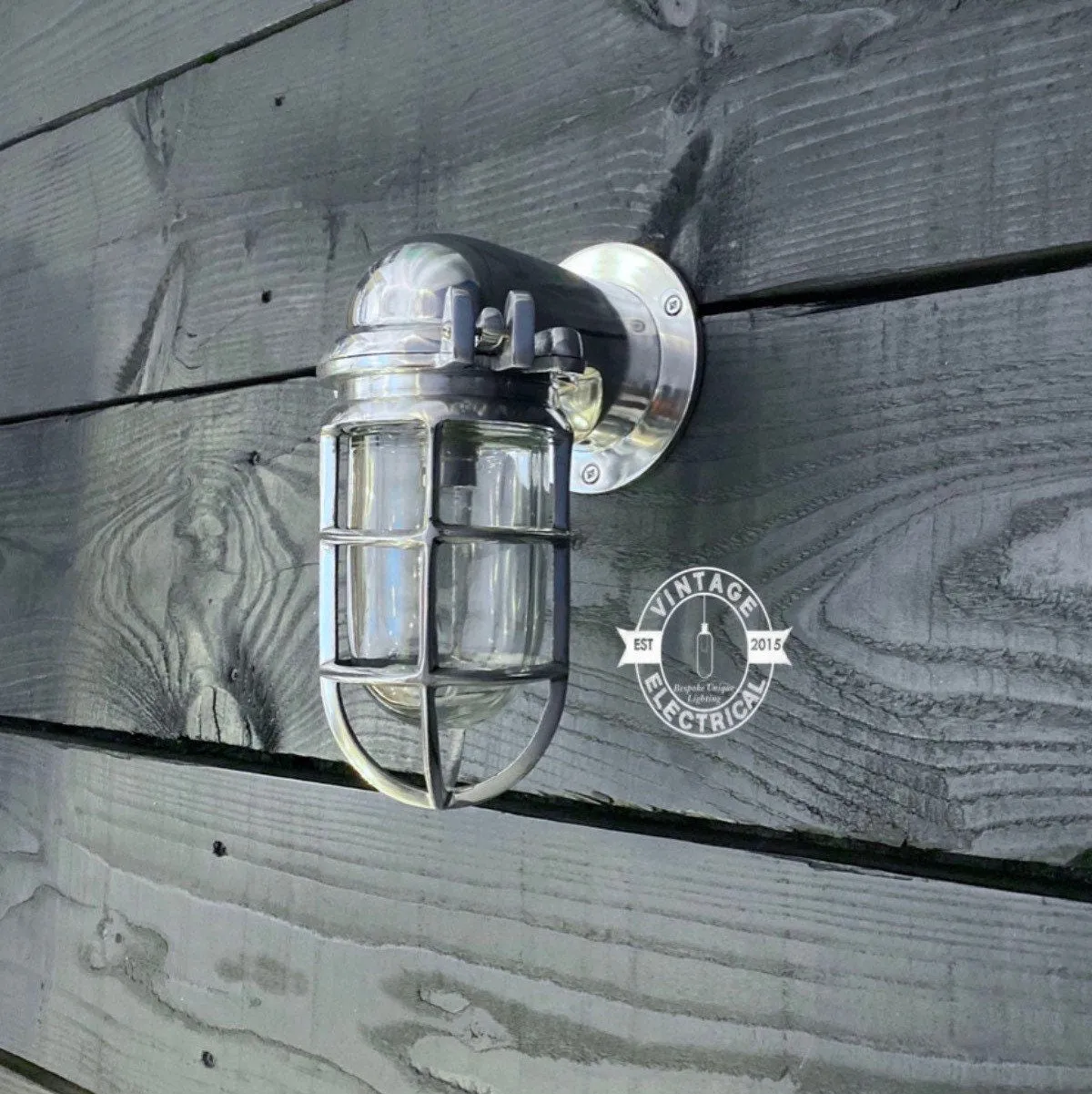 Happisburgh ~ Bulkhead Outdoor & Bathroom Wall Light | Solid Polished Aluminium | 10 Inch