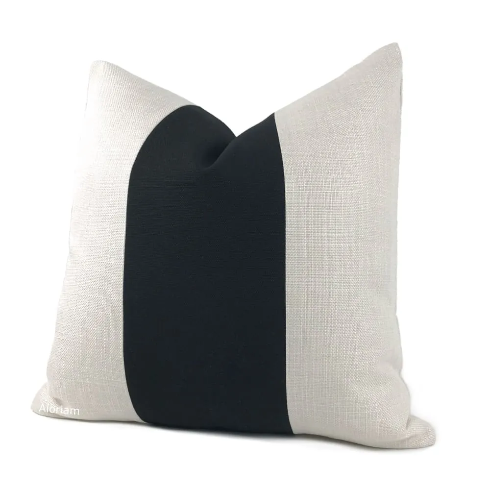 Hudson Black Creamy White Wide Panel Stripe Pillow Cover