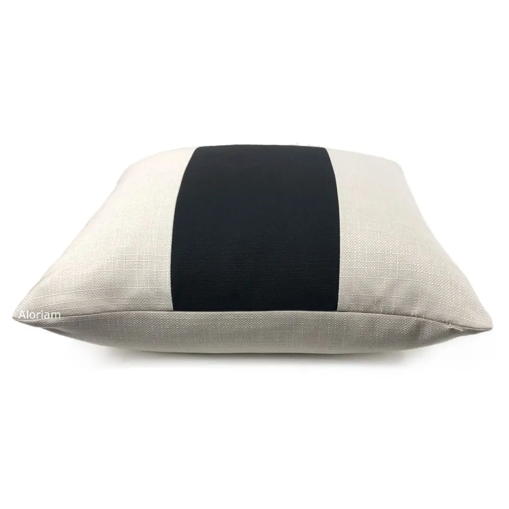 Hudson Black Creamy White Wide Panel Stripe Pillow Cover