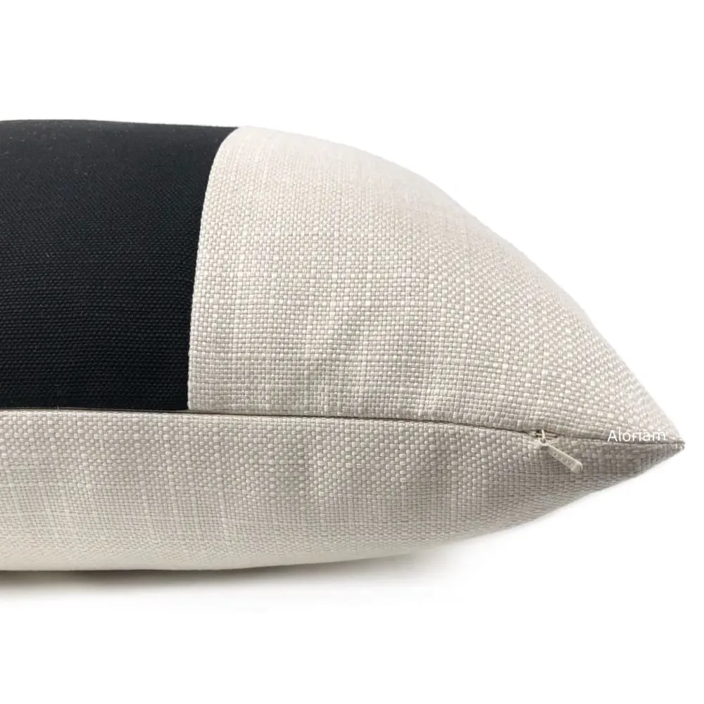 Hudson Black Creamy White Wide Panel Stripe Pillow Cover