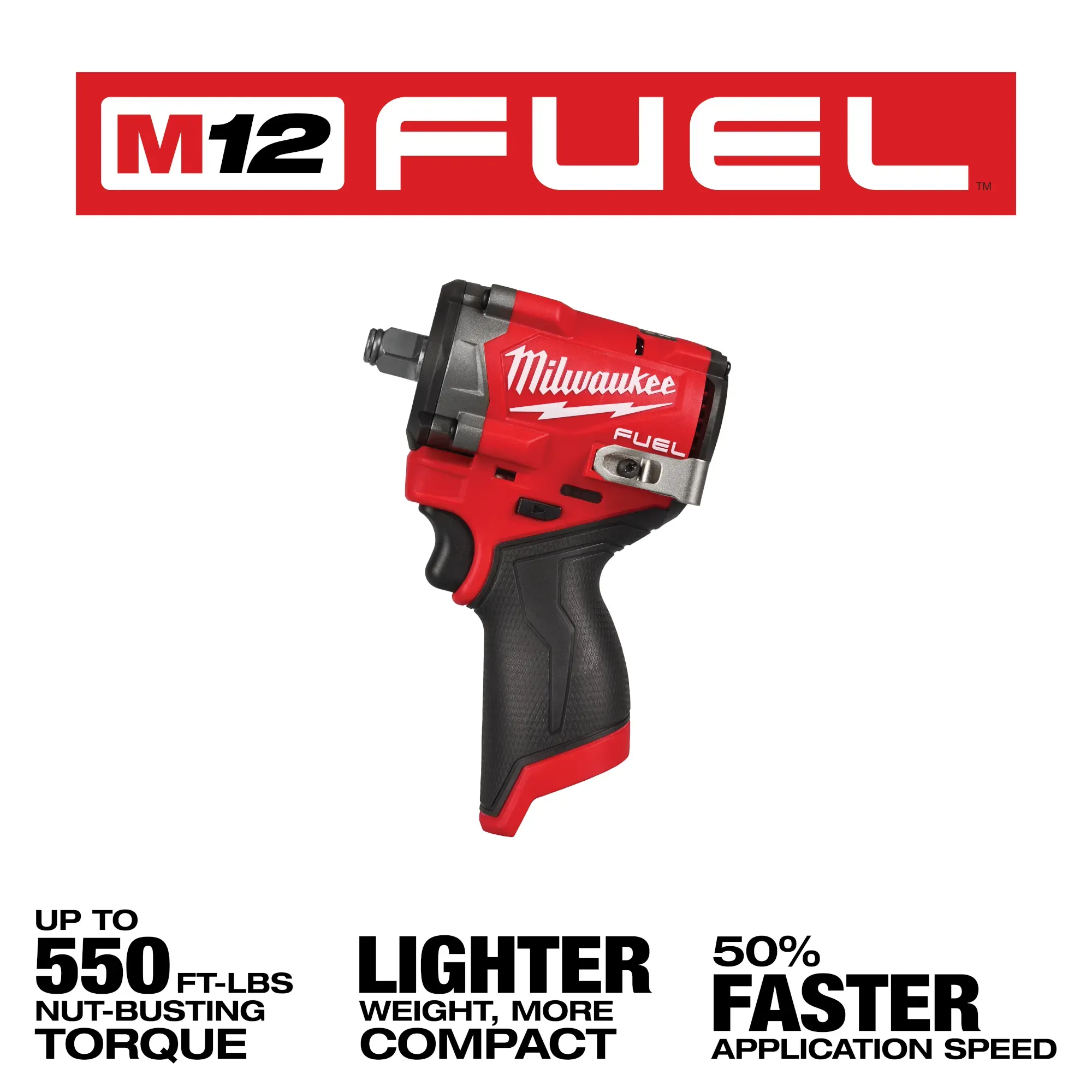 Impact Wrench - Milwaukee M12 FUEL™ Stubby 1/2" Impact Wrench, 2563-20