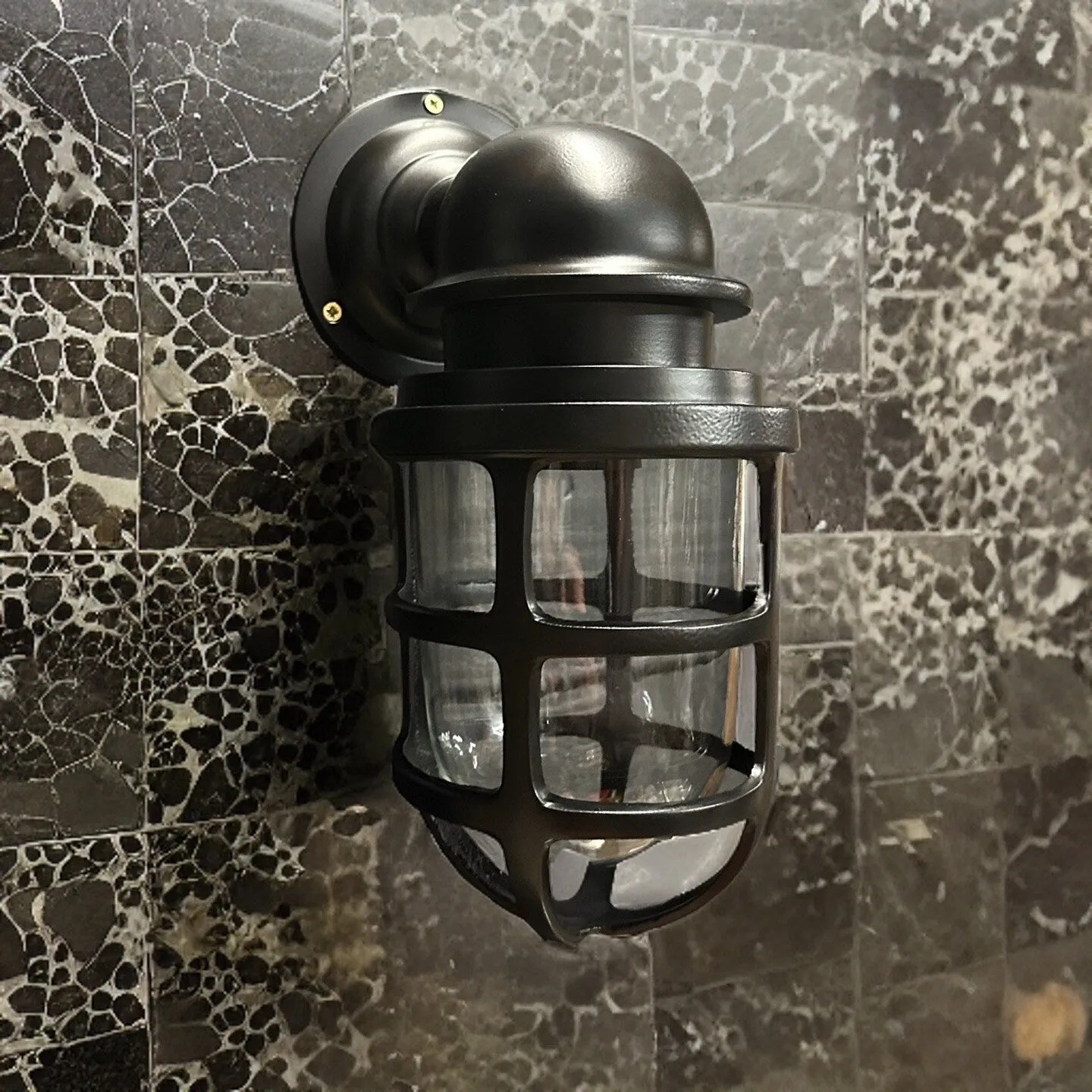 Keswick ~ Bulkhead Outdoor & Bathroom Sconce Wall Light Solid Black Finish |