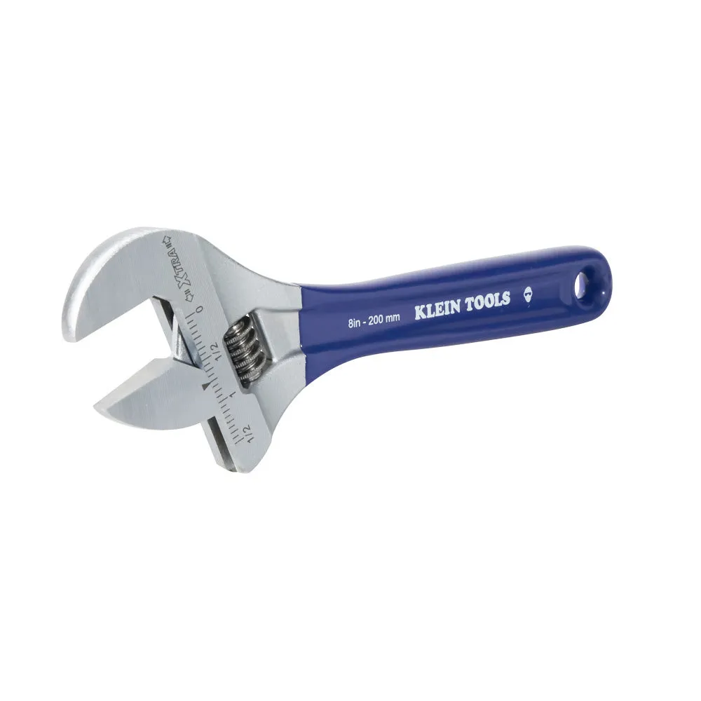 Klein D509-8 Adjustable Wrench, Extra-Wide Jaw, 8"