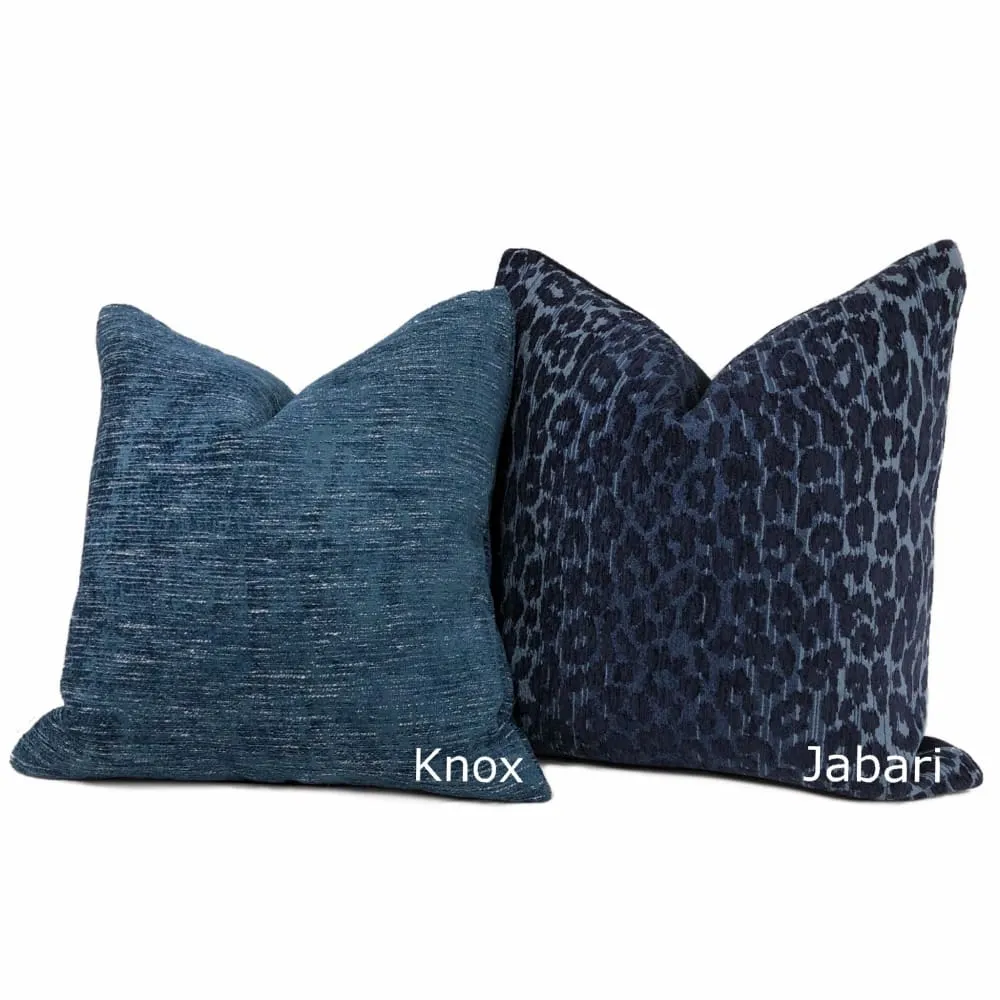 Knox Azure Blue Slub Textured Chenille Pillow Cover