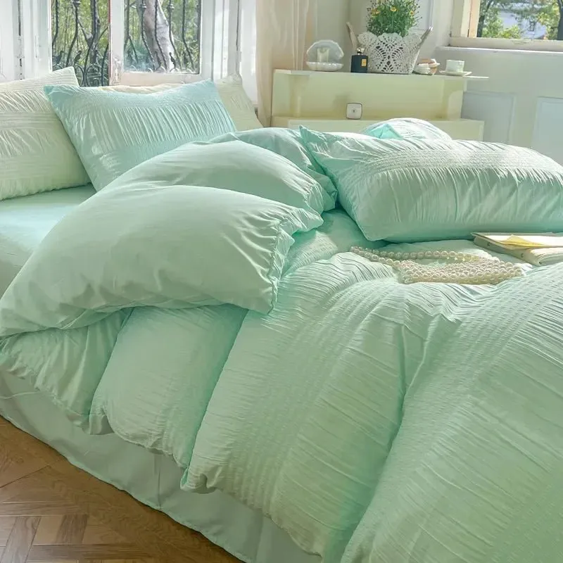 Korean Seersucker Bedding Set