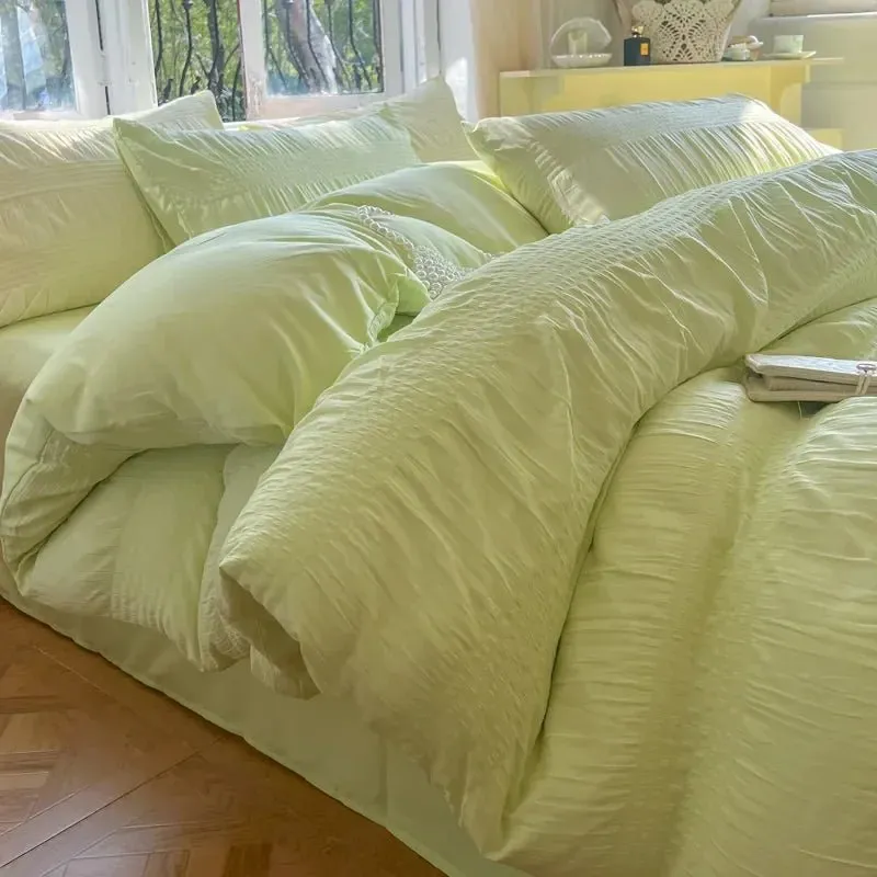 Korean Seersucker Bedding Set