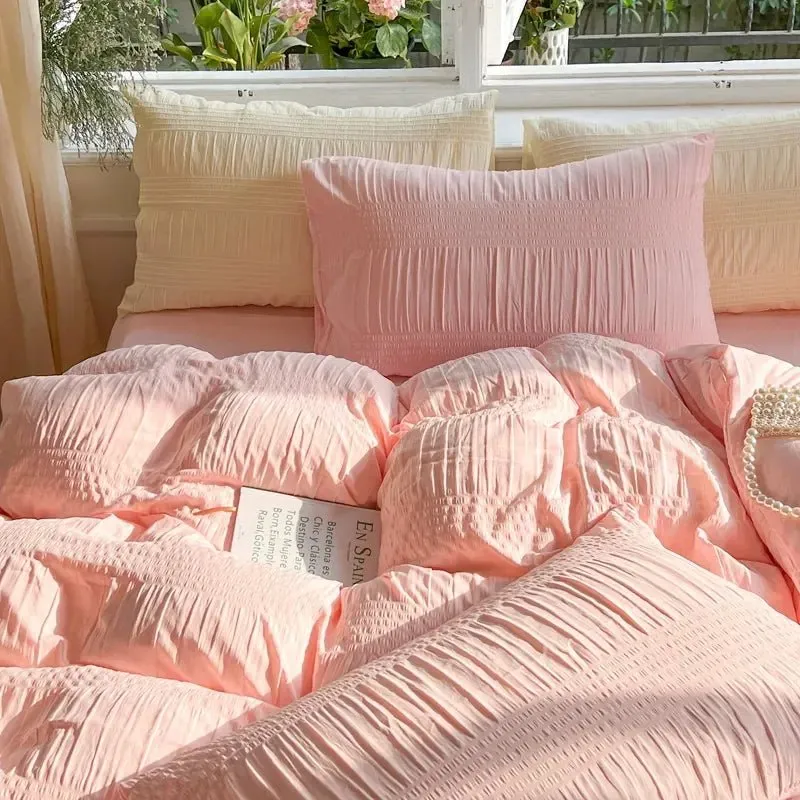 Korean Seersucker Bedding Set