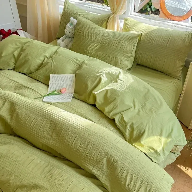 Korean Seersucker Bedding Set