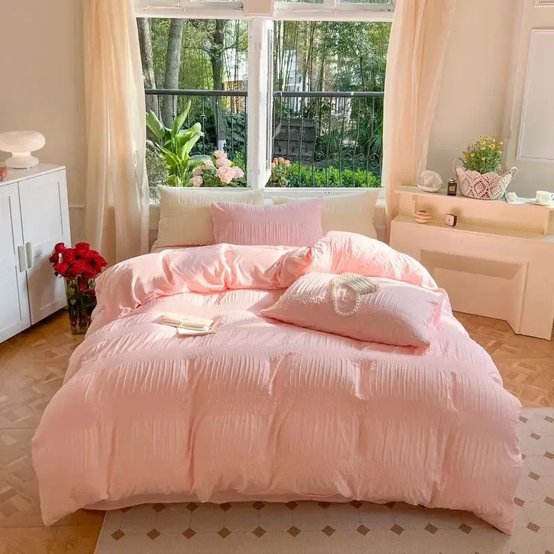 Korean Seersucker Bedding Set