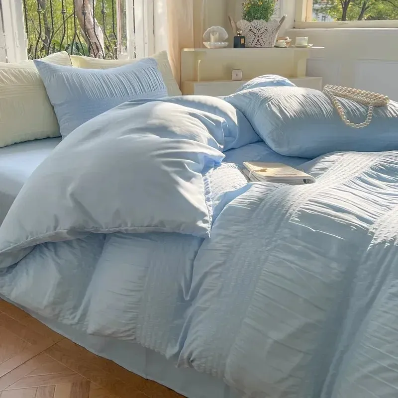 Korean Seersucker Bedding Set