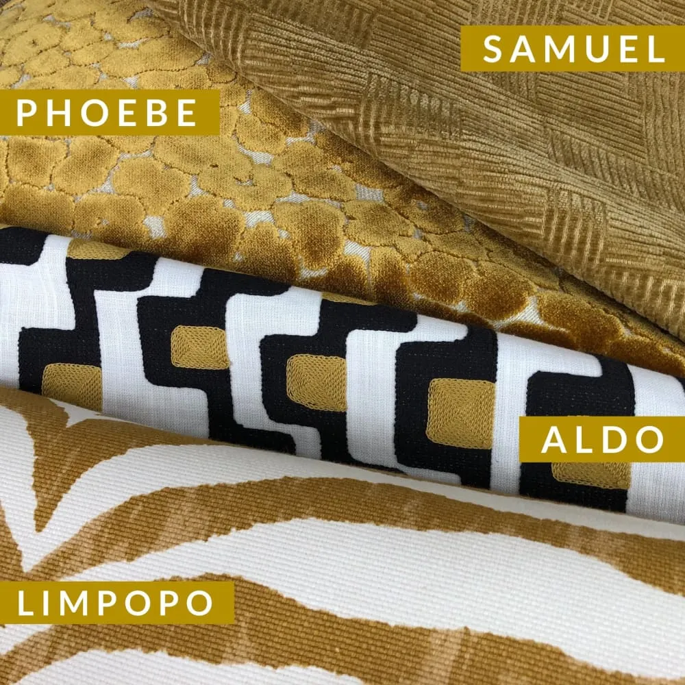 Kravet Limpopo Ochre Gold White Tiger Stripe Pillow Cover