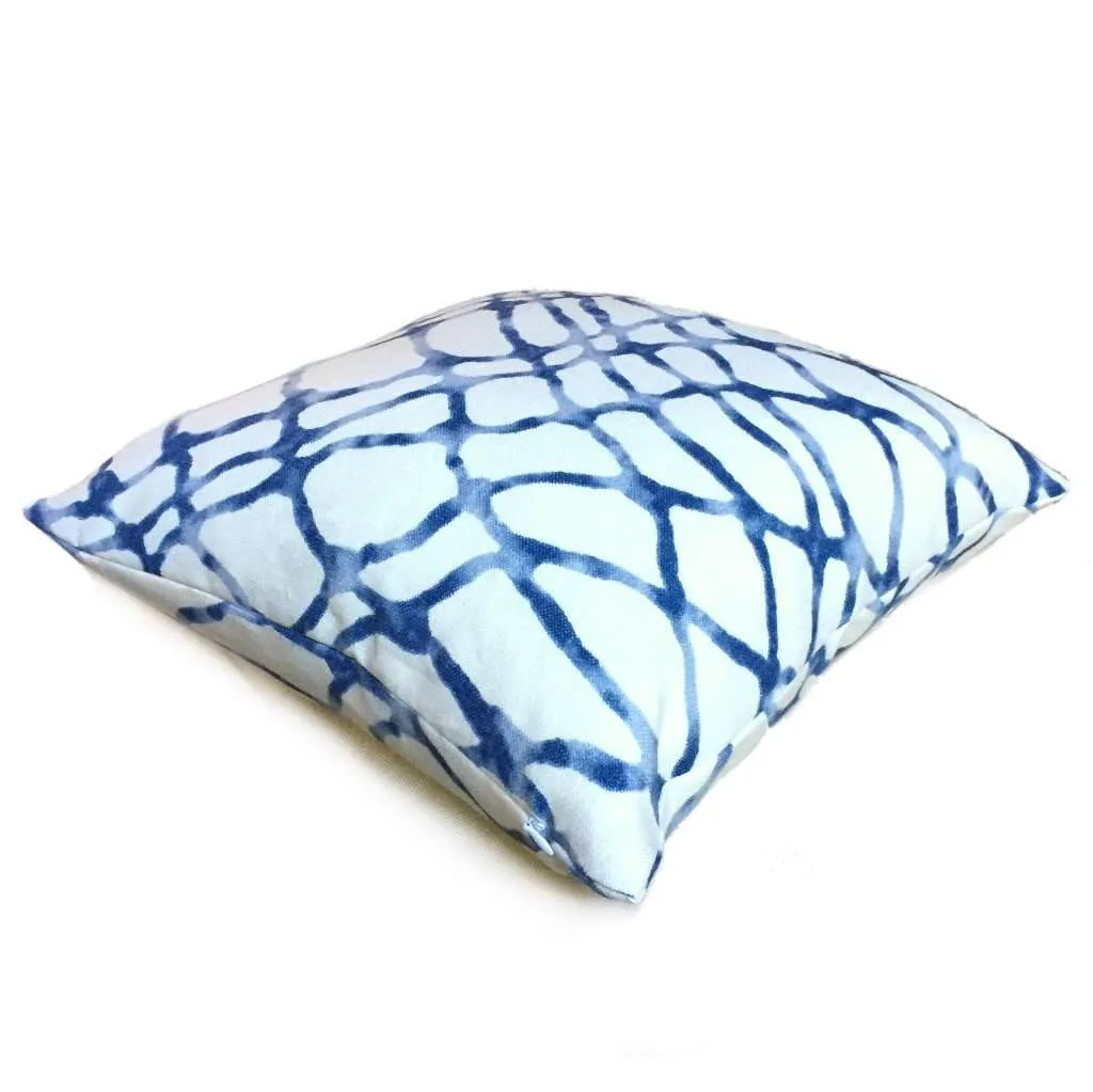 Kravet Waterpolo River Blue White Jeffrey Alan Marks Designer Linen Pillow Cover