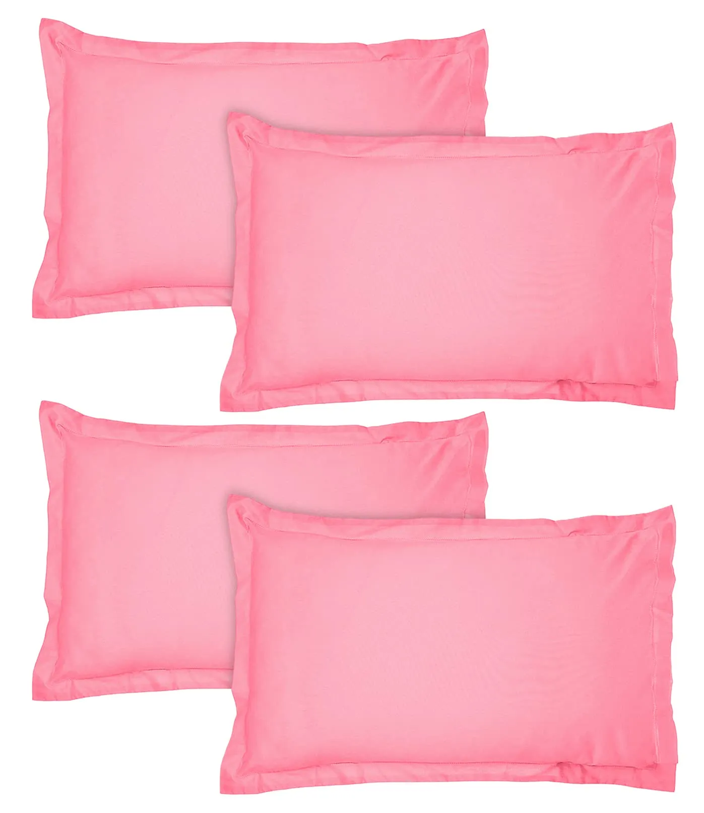 Kuber Industries Breathable & Soft Cotton Pillow Cover for Sofa, Couch, Bed - 29x20 Inch, Set of 4 (Pink)