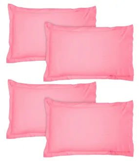 Kuber Industries Breathable & Soft Cotton Pillow Cover for Sofa, Couch, Bed - 29x20 Inch, Set of 4 (Pink)