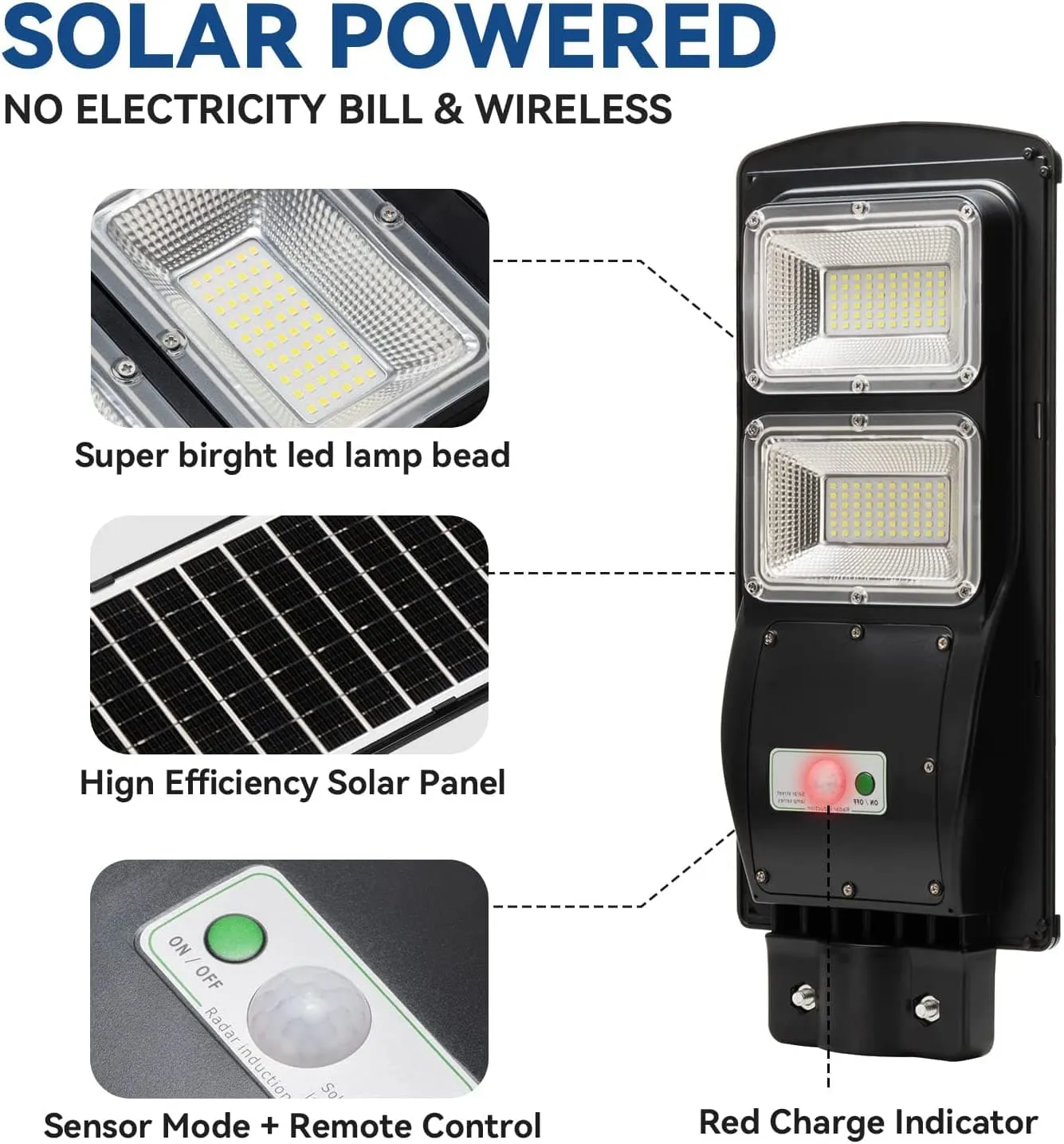 LANGY 60 W 90W 120 W solar street lamp -Without bracket