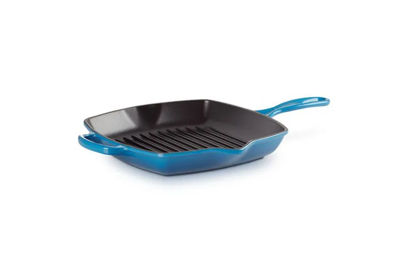 Le Creuset Signature Cast Iron Square Grillit 26cm Marseille Blue