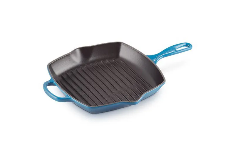 Le Creuset Signature Cast Iron Square Grillit 26cm Marseille Blue