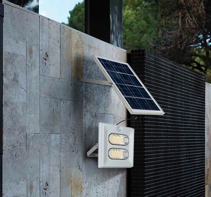 LED solar flood light with external solar panel and remote control circuit 100w