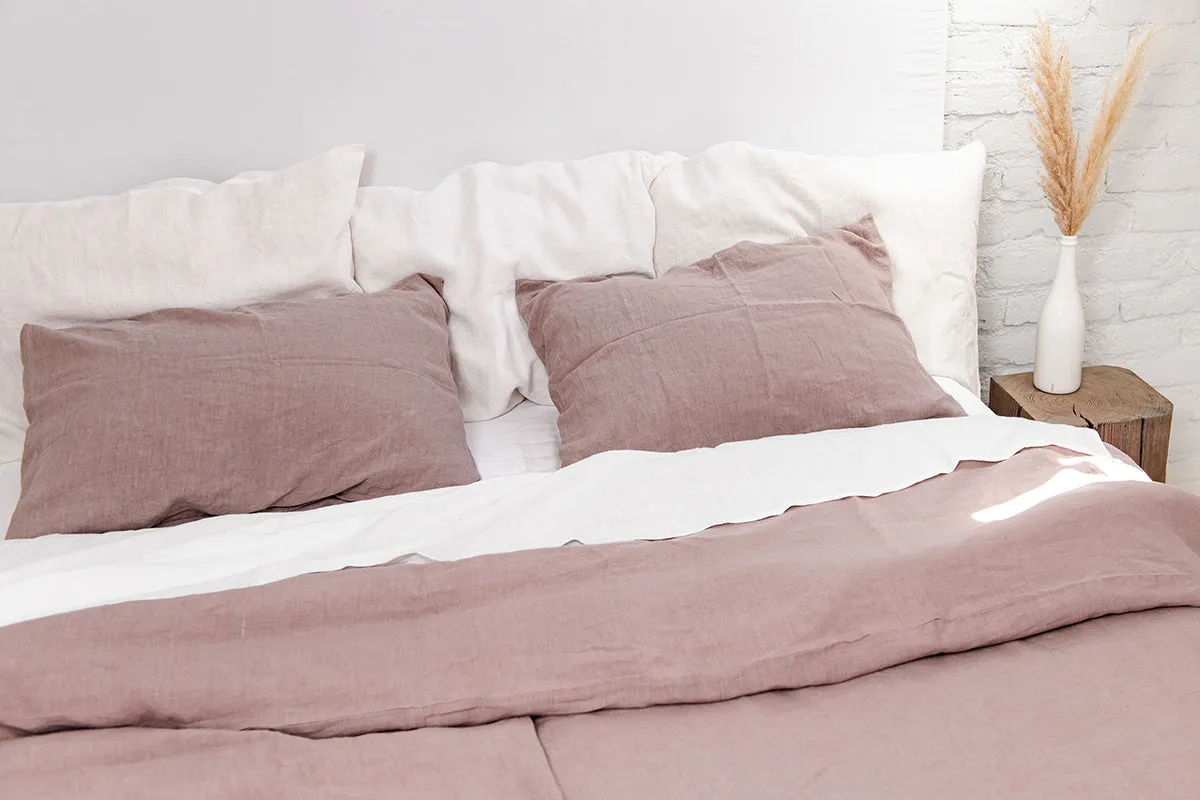 Linen Pillowcase Rosy Brown