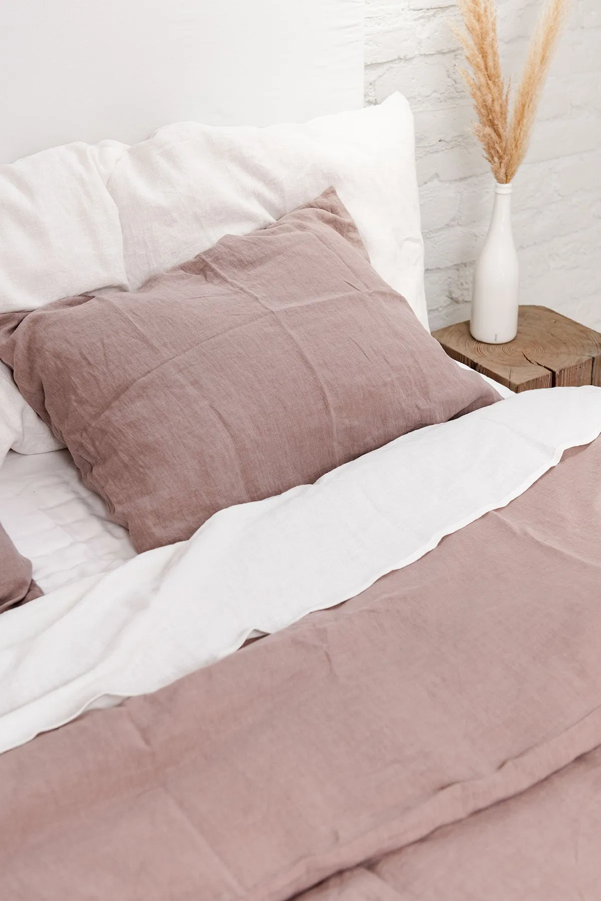 Linen Pillowcase Rosy Brown