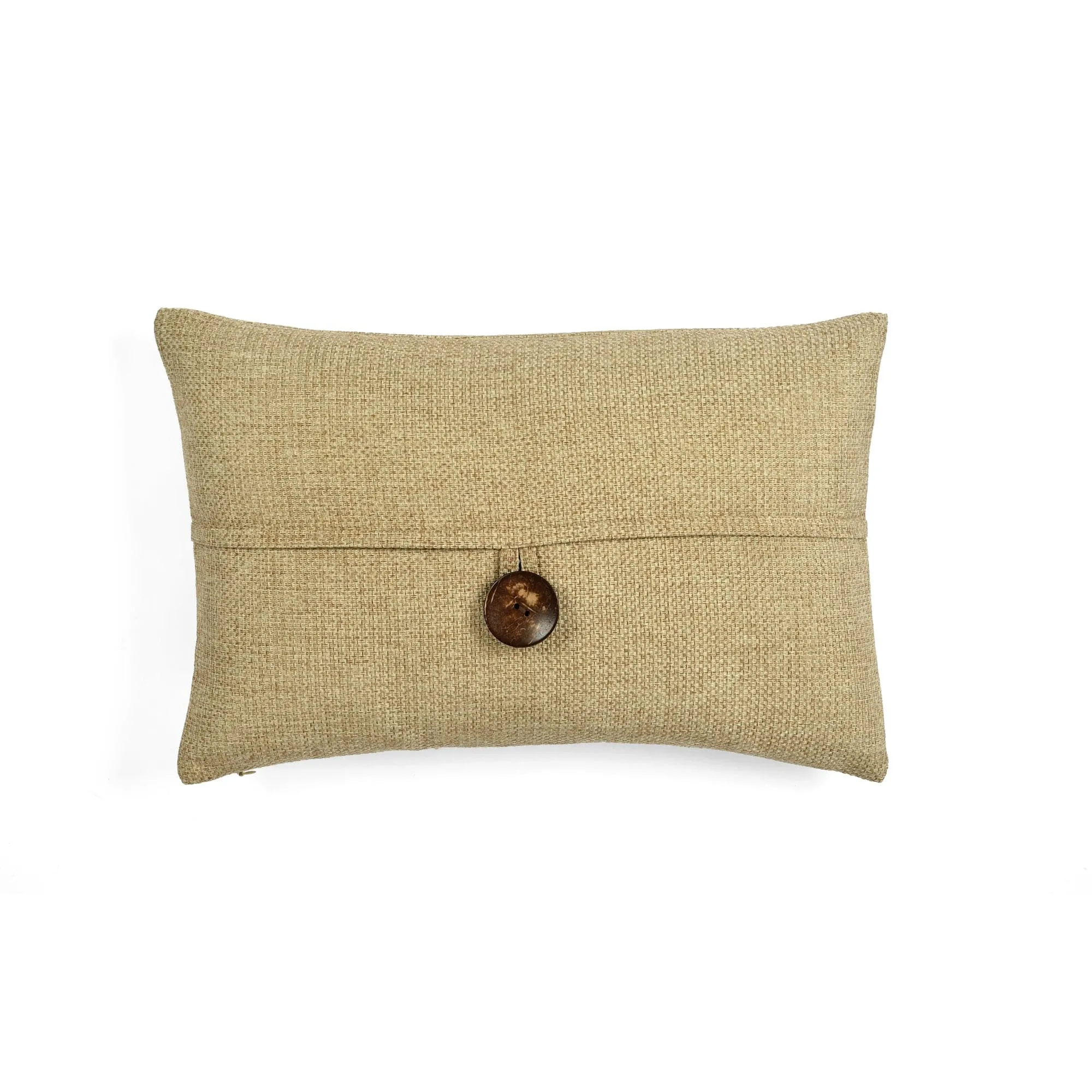 Linen Texture Woven Button Decorative Pillow Cover