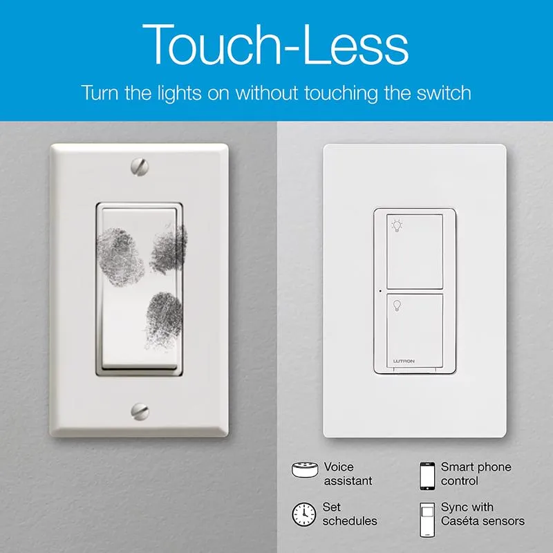 Lutron Caseta 5 amps Single Pole Wireless Rocker Switch White 1 pk