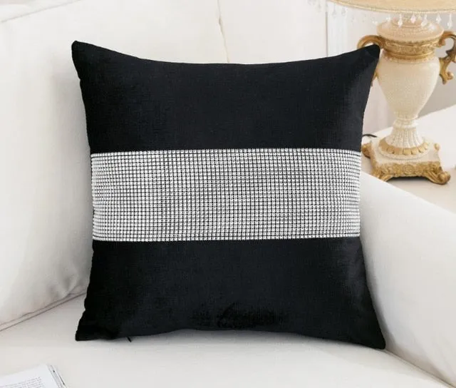 Luxurious Velour with Diamond Pillow Cover / Cushion Cover