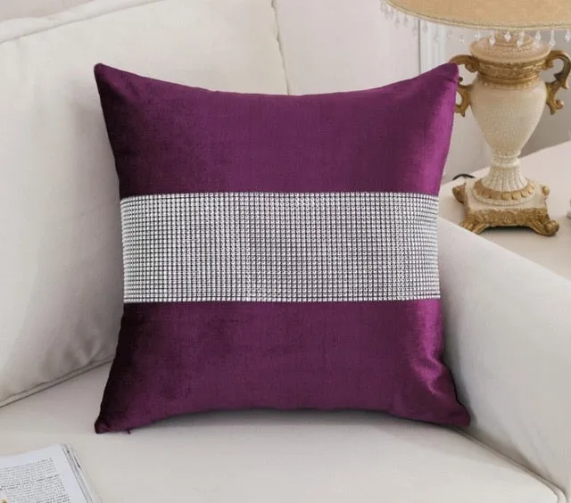 Luxurious Velour with Diamond Pillow Cover / Cushion Cover