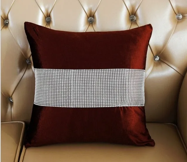 Luxurious Velour with Diamond Pillow Cover / Cushion Cover