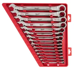 Milwaukee 48-22-9416 Wrench Set, 15-Piece, Alloy Steel, Chrome, Specifications: SAE Measurement System, I-Beam Handle :SET: QUANTITY: 1