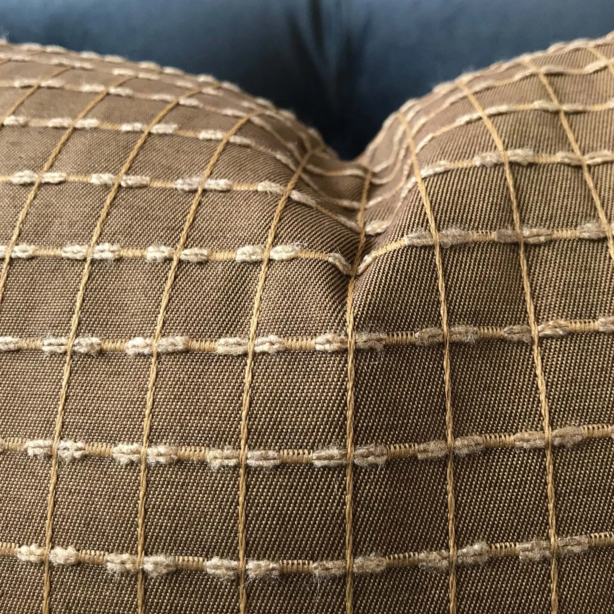 Mocha Brown Check Lumbar Pillow Cover 11x21