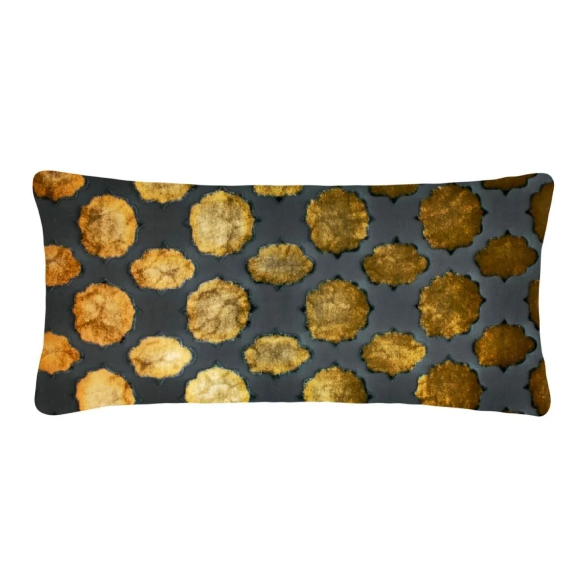 Mod Fretwork Copper Ivy Velvet Pillows