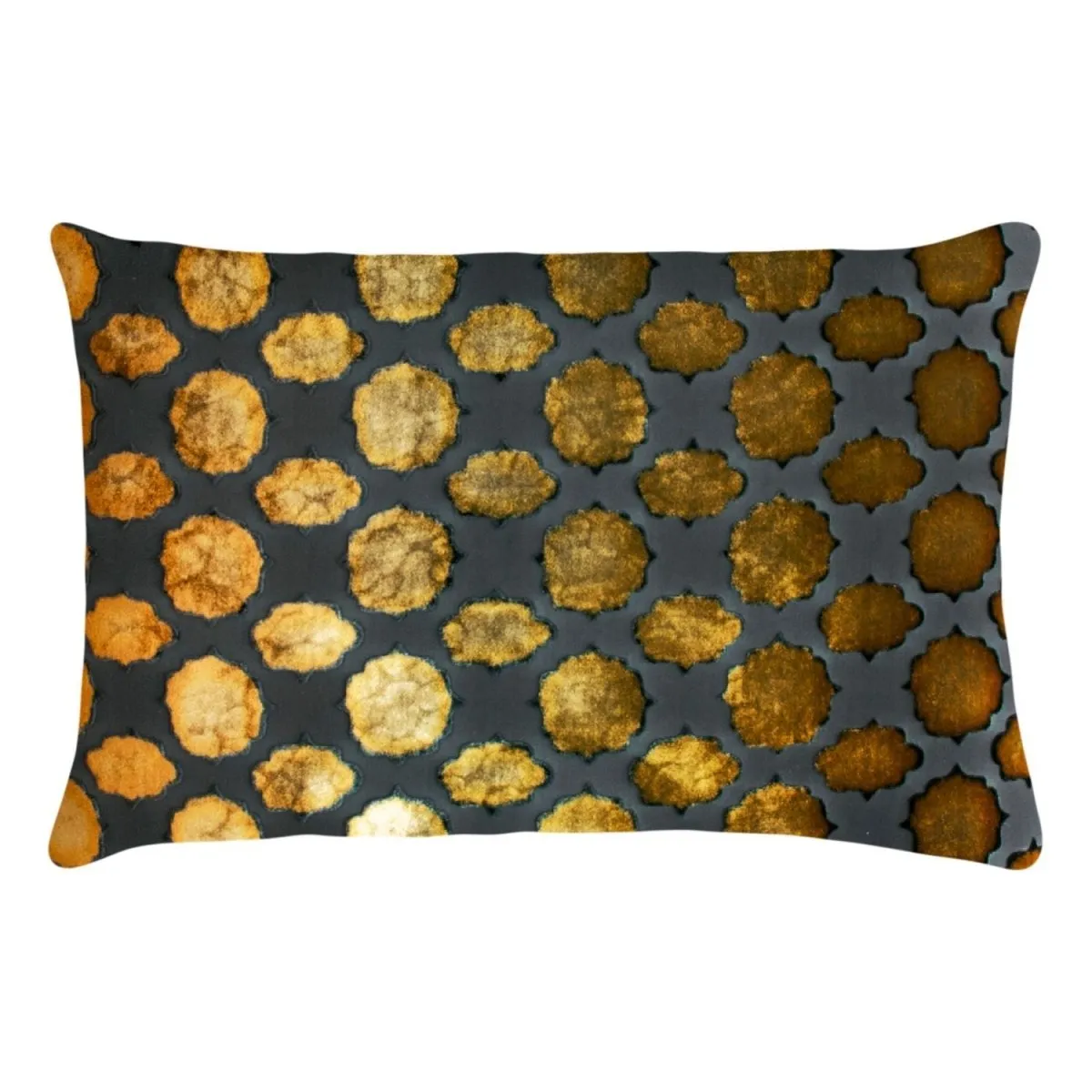 Mod Fretwork Copper Ivy Velvet Pillows