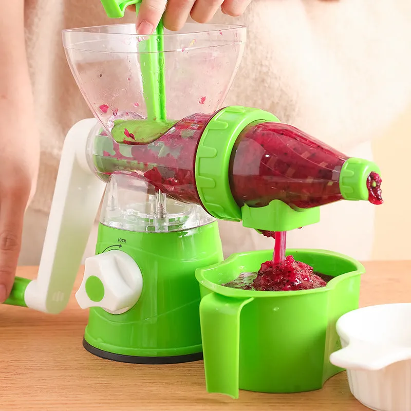 Multi Functional Manual Rotary Juicer Household Kitchen Manual Pulp Separation Juicer Small Portable Food Processor