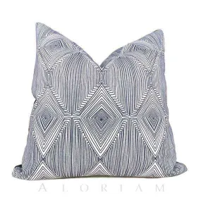 Nate Berkus Navy Blue White Geometric Diamond Pattern Pillow Cover