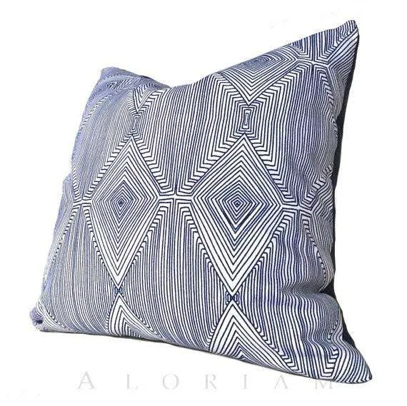 Nate Berkus Navy Blue White Geometric Diamond Pattern Pillow Cover