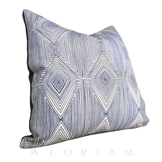 Nate Berkus Navy Blue White Geometric Diamond Pattern Pillow Cover