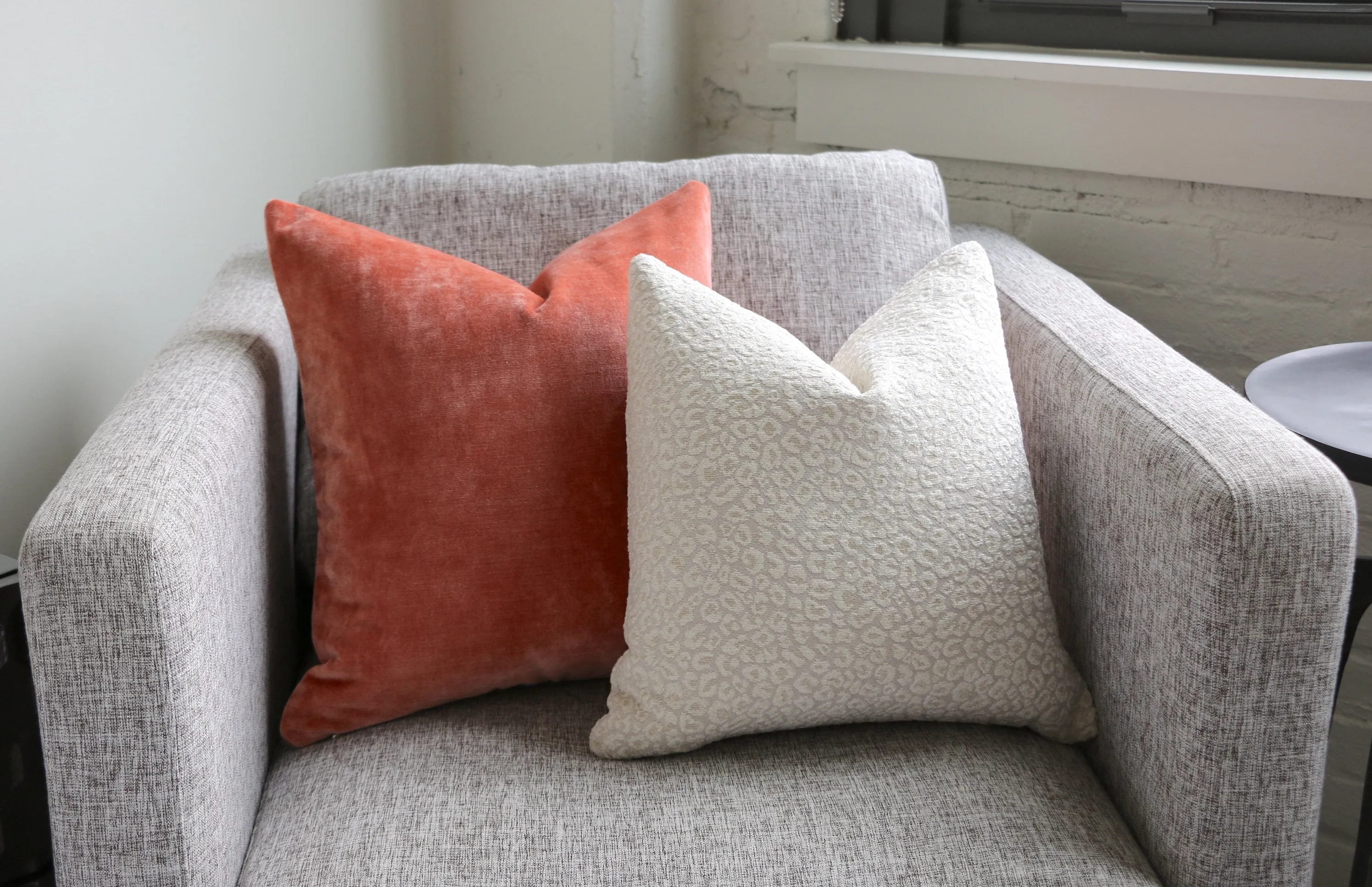 Navy or Cream Leopard Pillow Cover / Indigo Chenille Leopard: Available in 10 Sizes