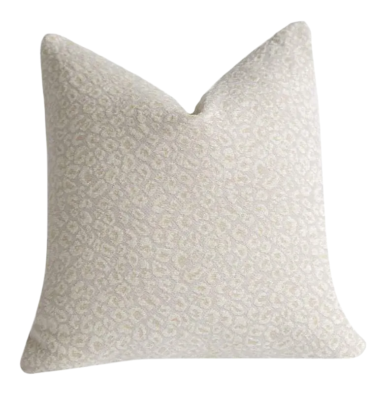 Navy or Cream Leopard Pillow Cover / Indigo Chenille Leopard: Available in 10 Sizes