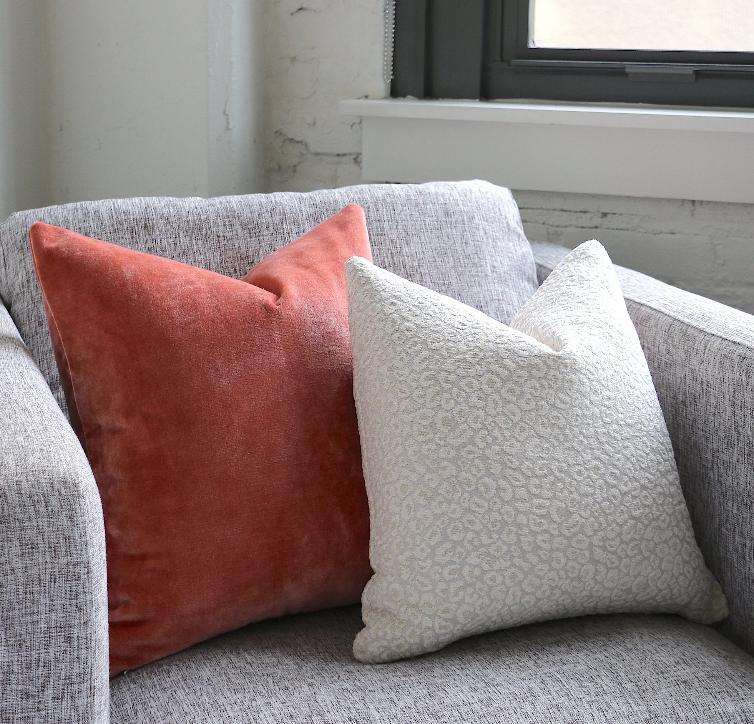 Navy or Cream Leopard Pillow Cover / Indigo Chenille Leopard: Available in 10 Sizes