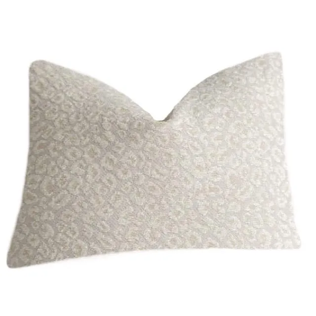 Navy or Cream Leopard Pillow Cover / Indigo Chenille Leopard: Available in 10 Sizes