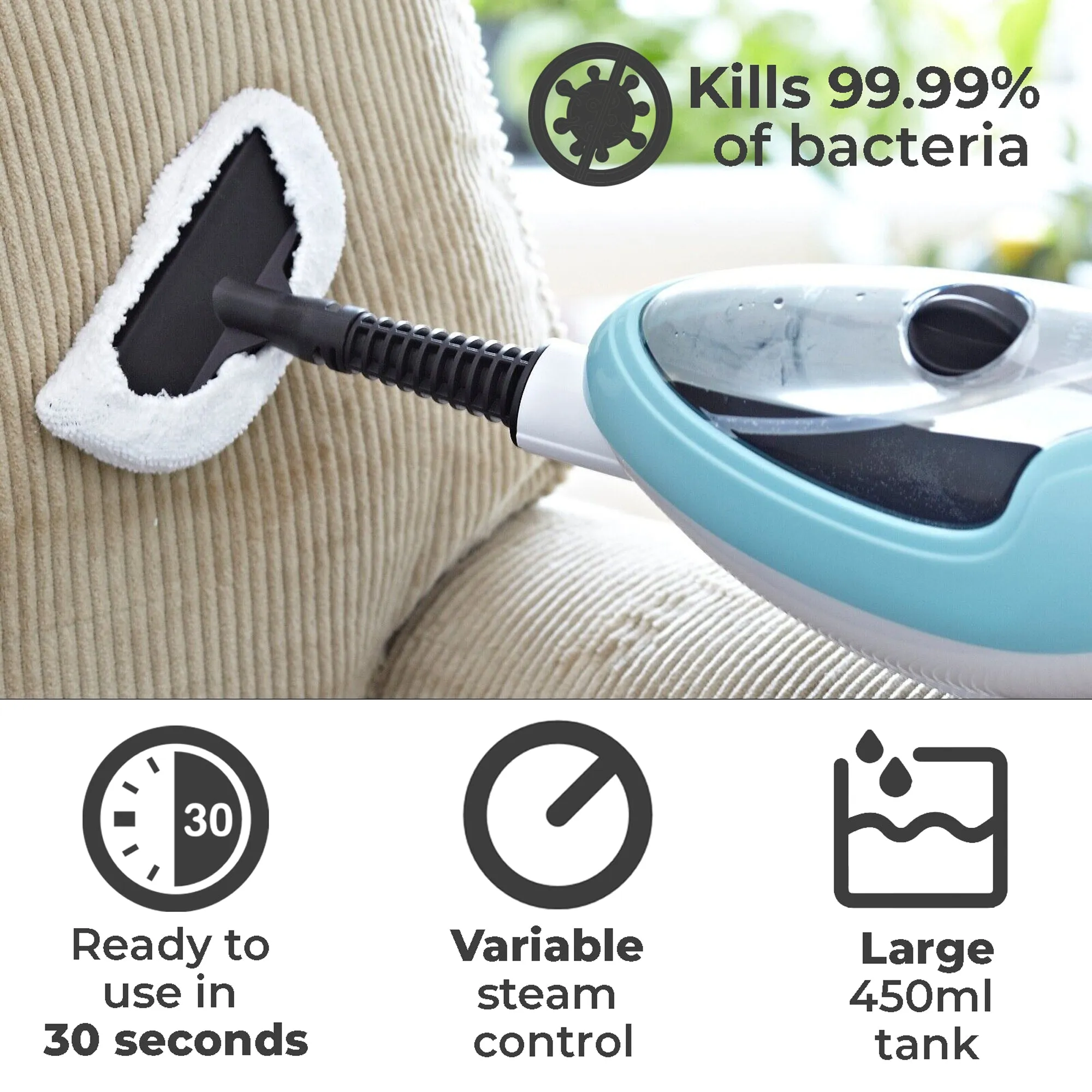 Neo Blue 10 in 1 1500W Hot Steam Mop Cleaner and Hand Steamer