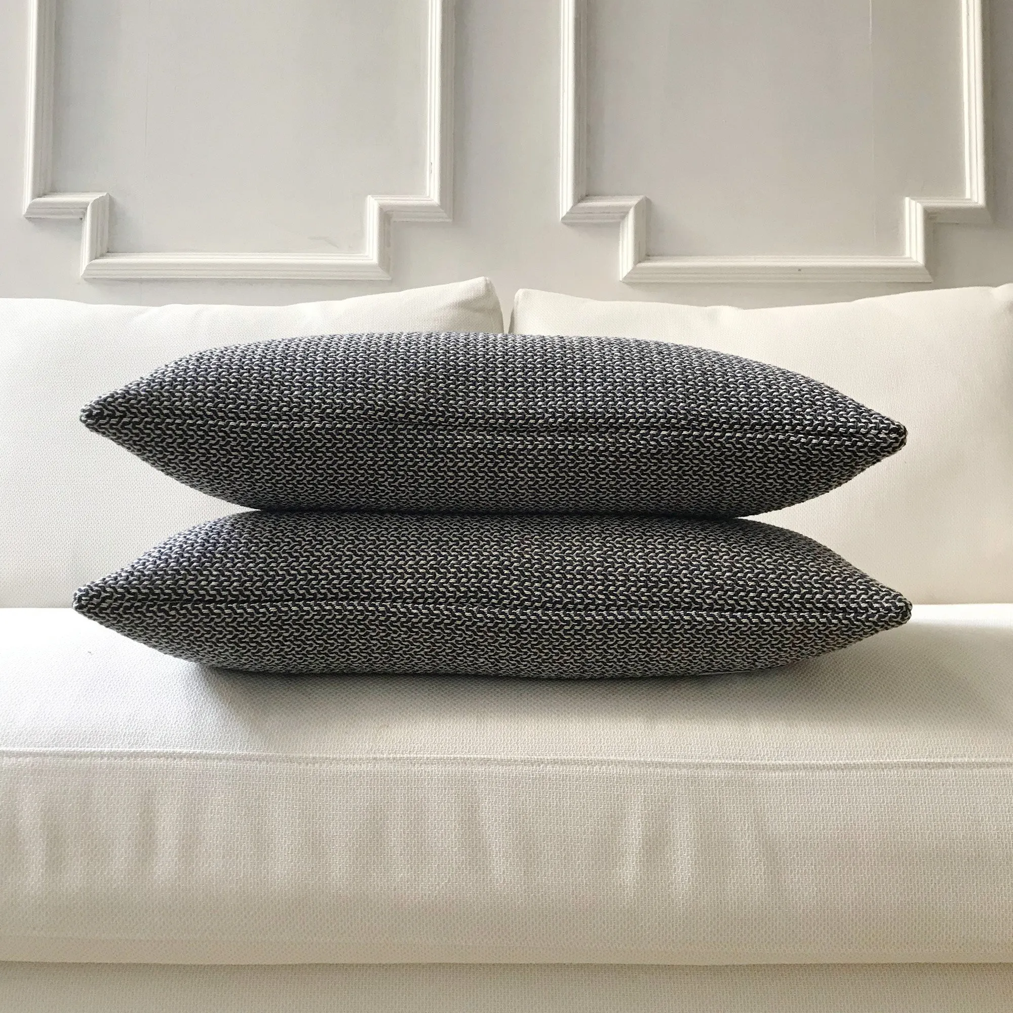 Neutral Contemporary Textured Lumbar Pillow Cover 11x21