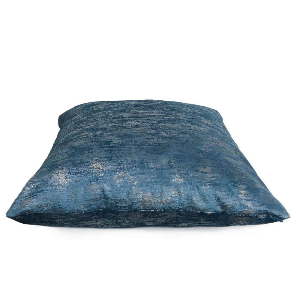 Nimbus Azure Blue Metallic Quartz Velveteen Pillow Cover (Fabric by the Yard available)