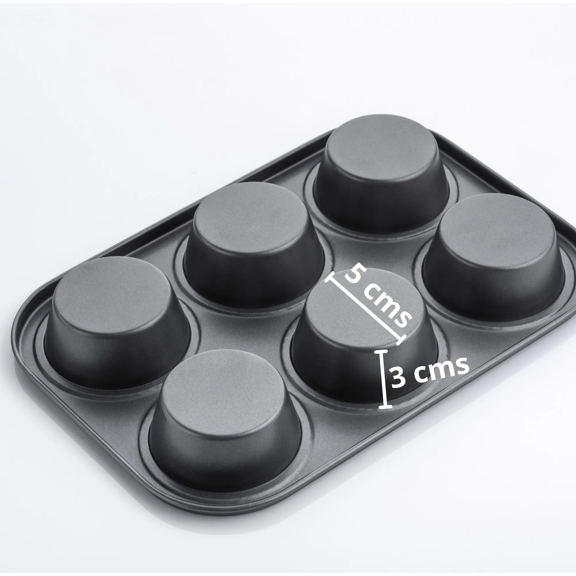 Non-Stick Muffin Tray | 6 Muffins | 5 cm Base Diameter