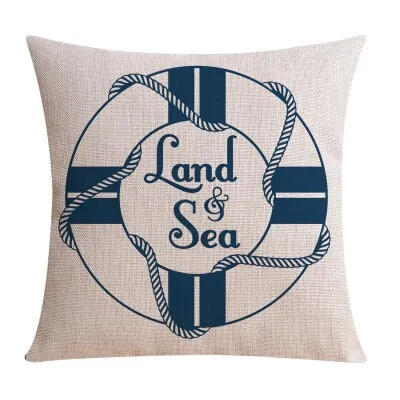 Nordic Style Mediterranean Sea Anchor Pillow Cover