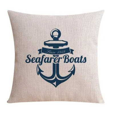 Nordic Style Mediterranean Sea Anchor Pillow Cover