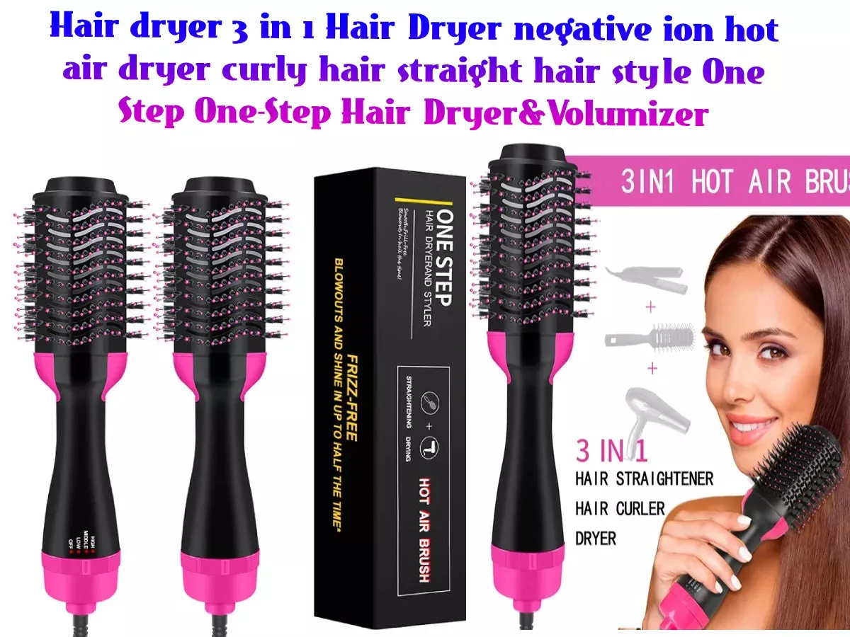 One Step Professional Curler Hair Straightener Hair Dryer Hot Air Brush Styling Tool